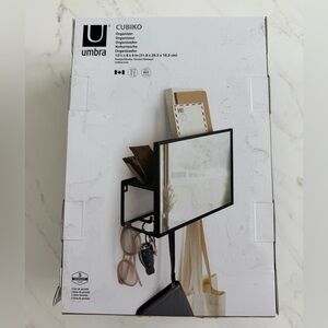 Umbra Cubiko Rectangular Wall Mirror and 5 Hook Storage Unit